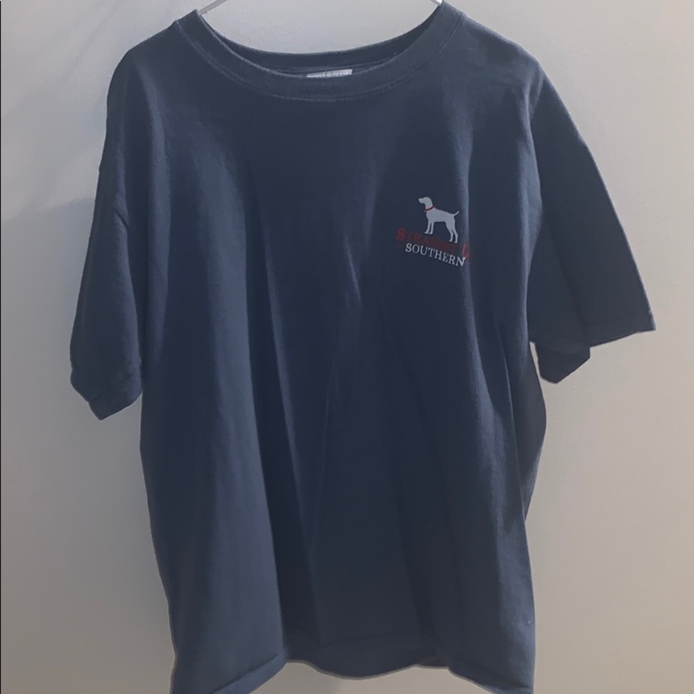 straight up southern navy blue tee